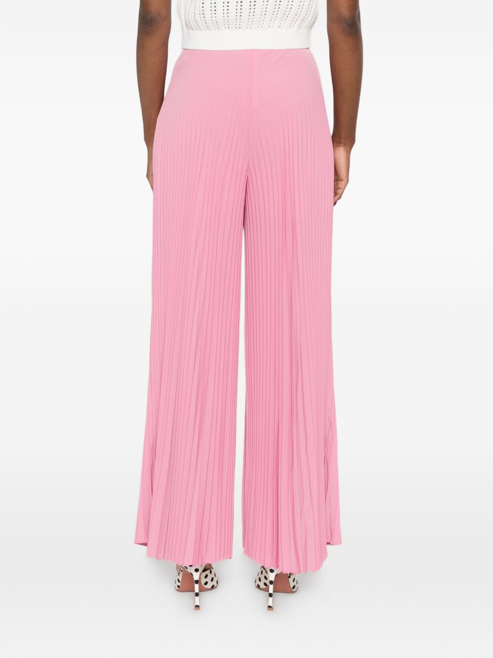 TWINSET Pantaloni plissettati a gamba larga rosa 