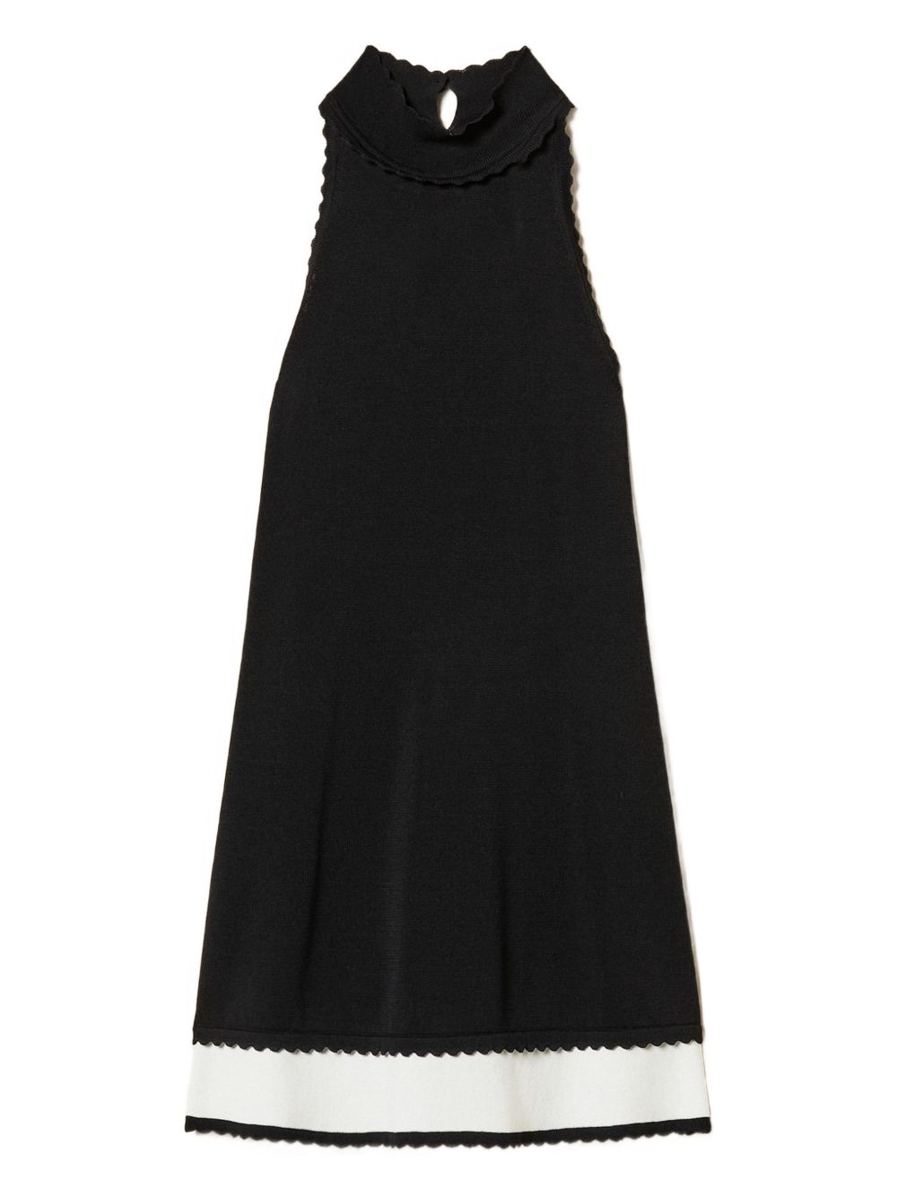 TWINSET Abito corto nero con scollo halter 