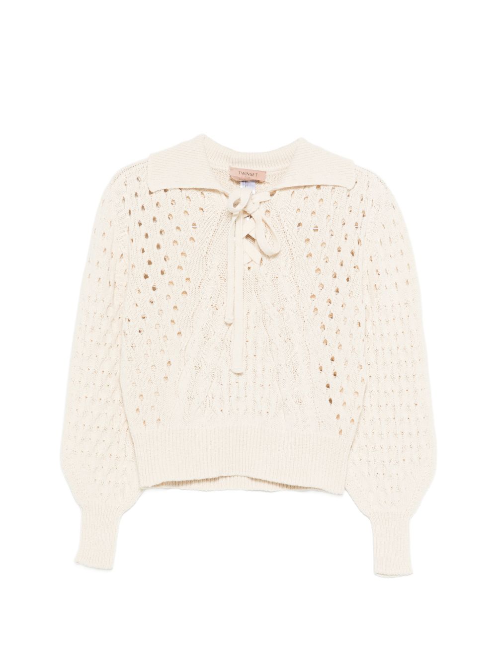 TWINSET Maglia in crochet avorio 