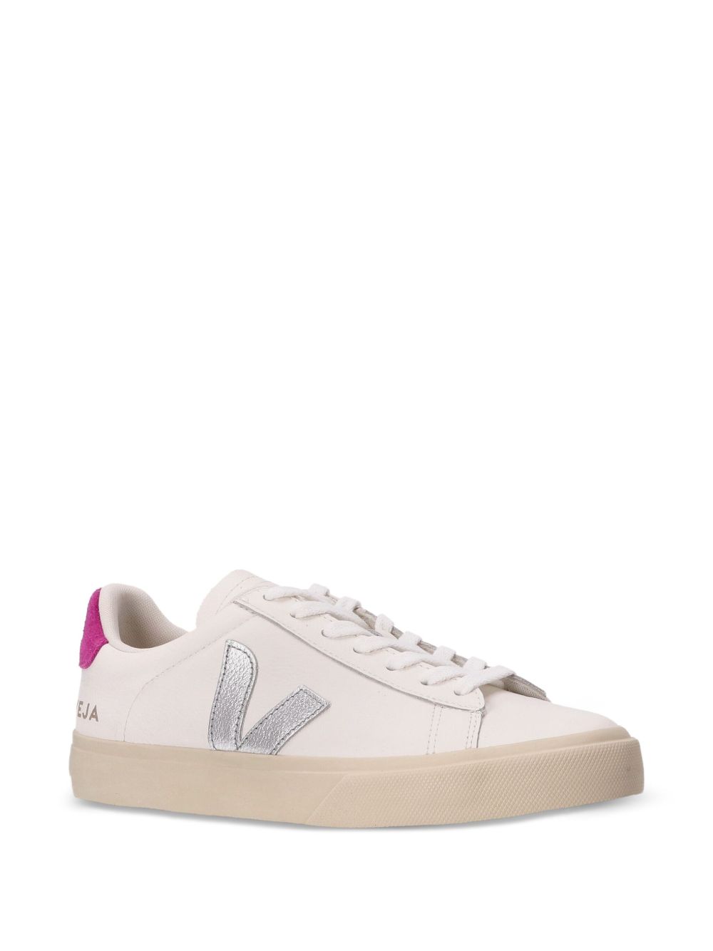 VEJA Sneakers con lacci bianche argento e fucsia 