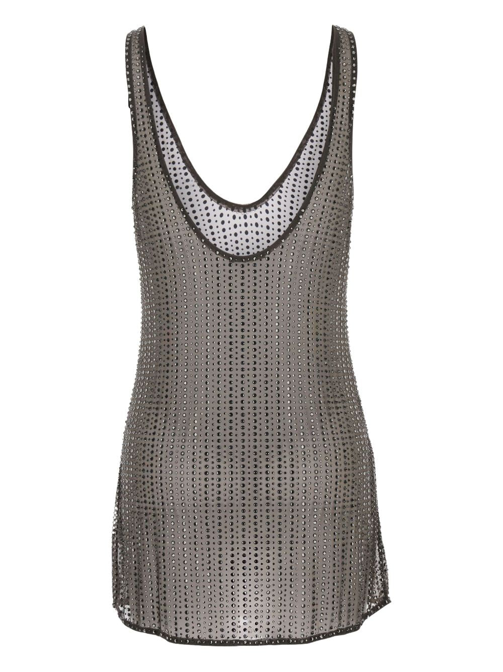 VENUJA Miniabito Malibu in tulle grigio con strass 
