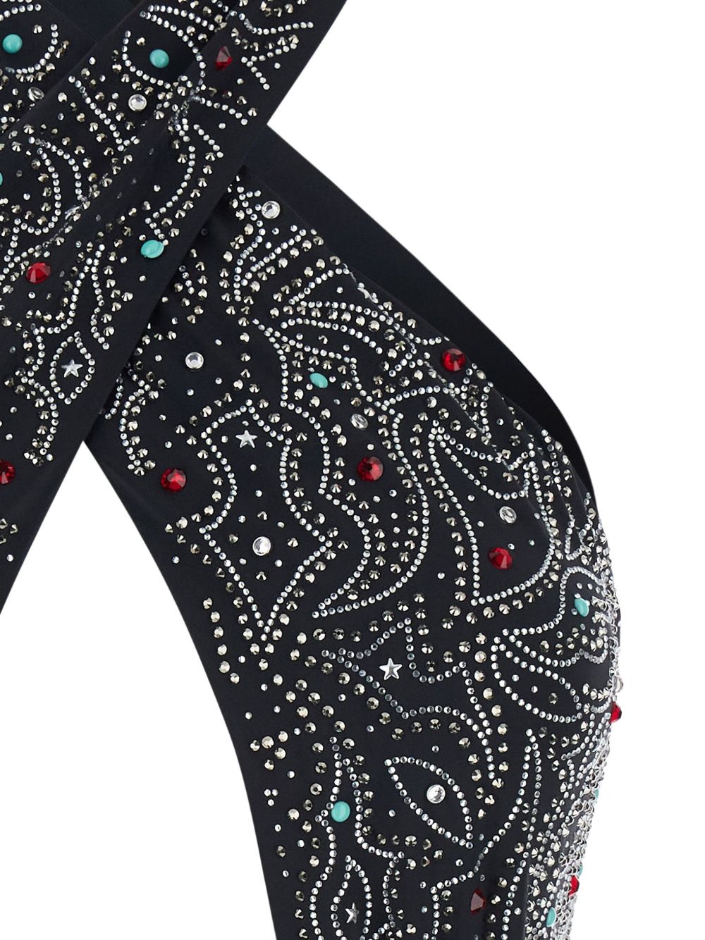 VENUJA Costume intero Texano nero con decorazioni e strass 