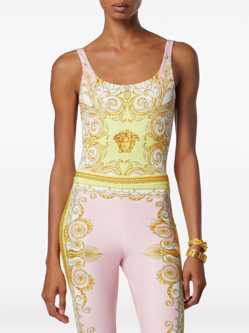 VERSACE Costume intero giallo con spalline 