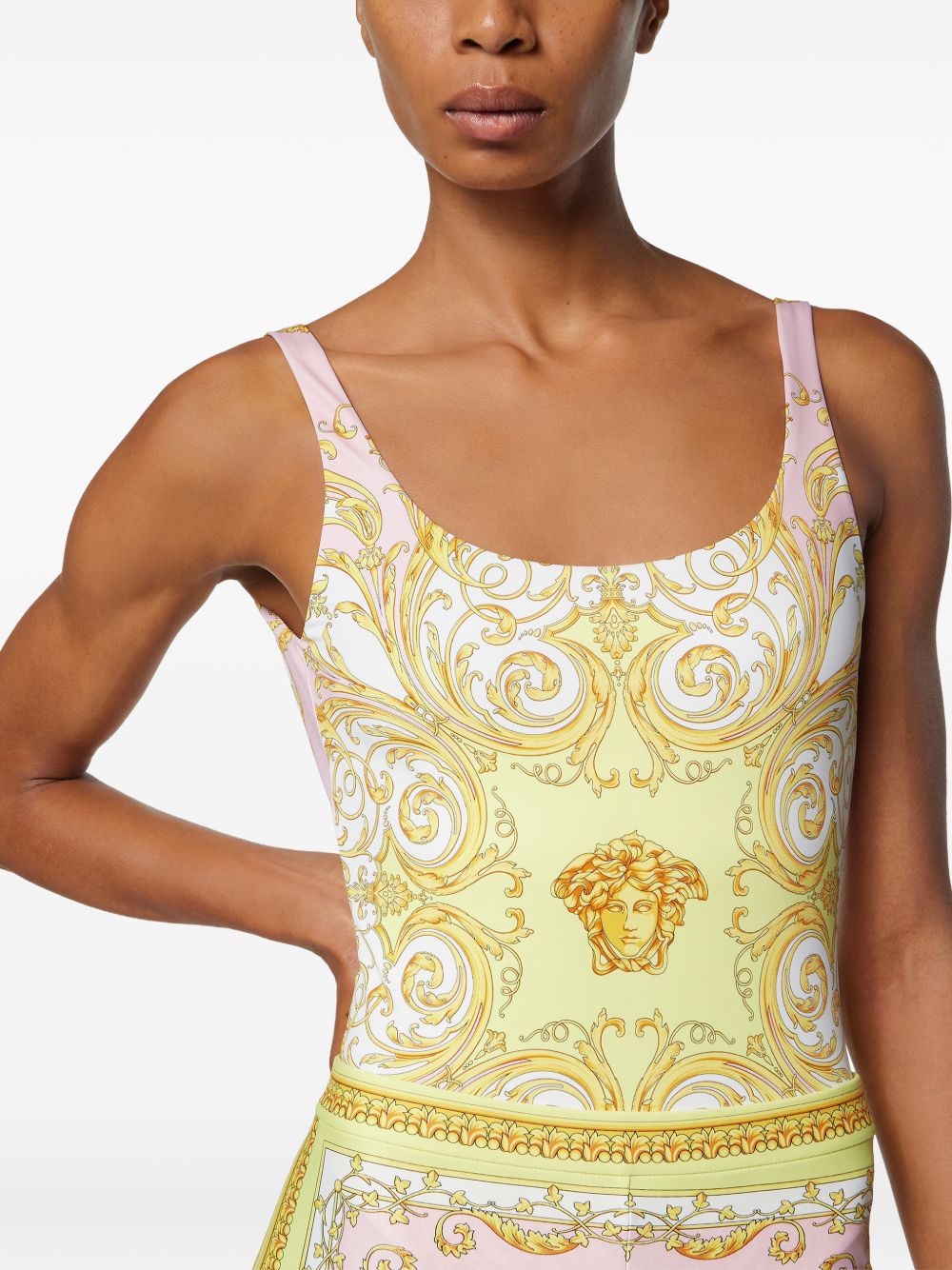 VERSACE Costume intero giallo con spalline 