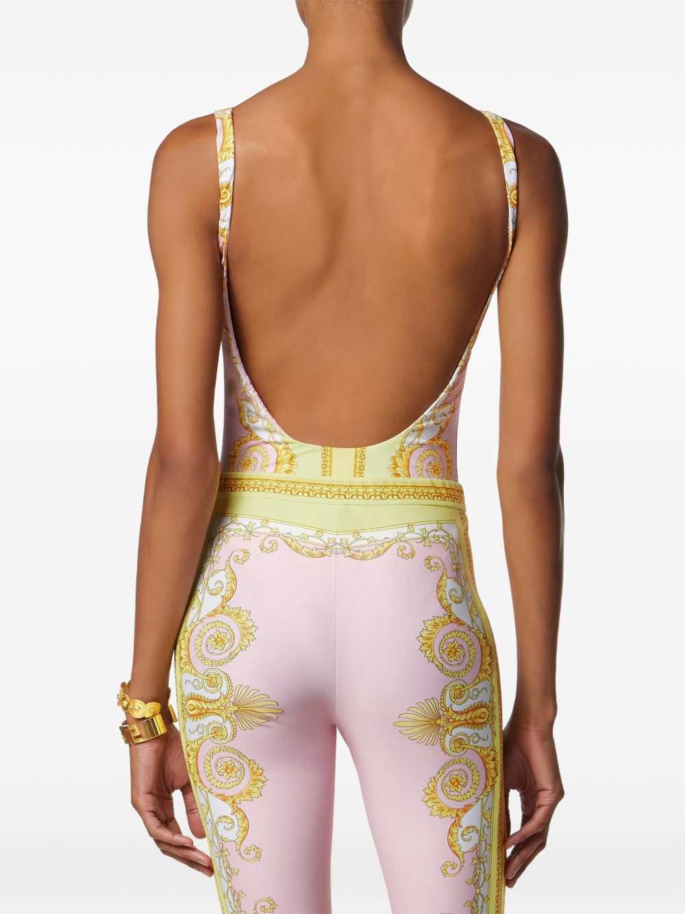 VERSACE Costume intero giallo con spalline 