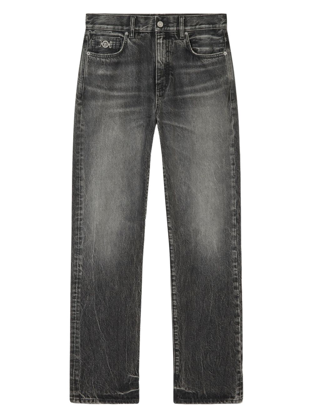 VERSACE Jeans grigio scuro con patch logo 