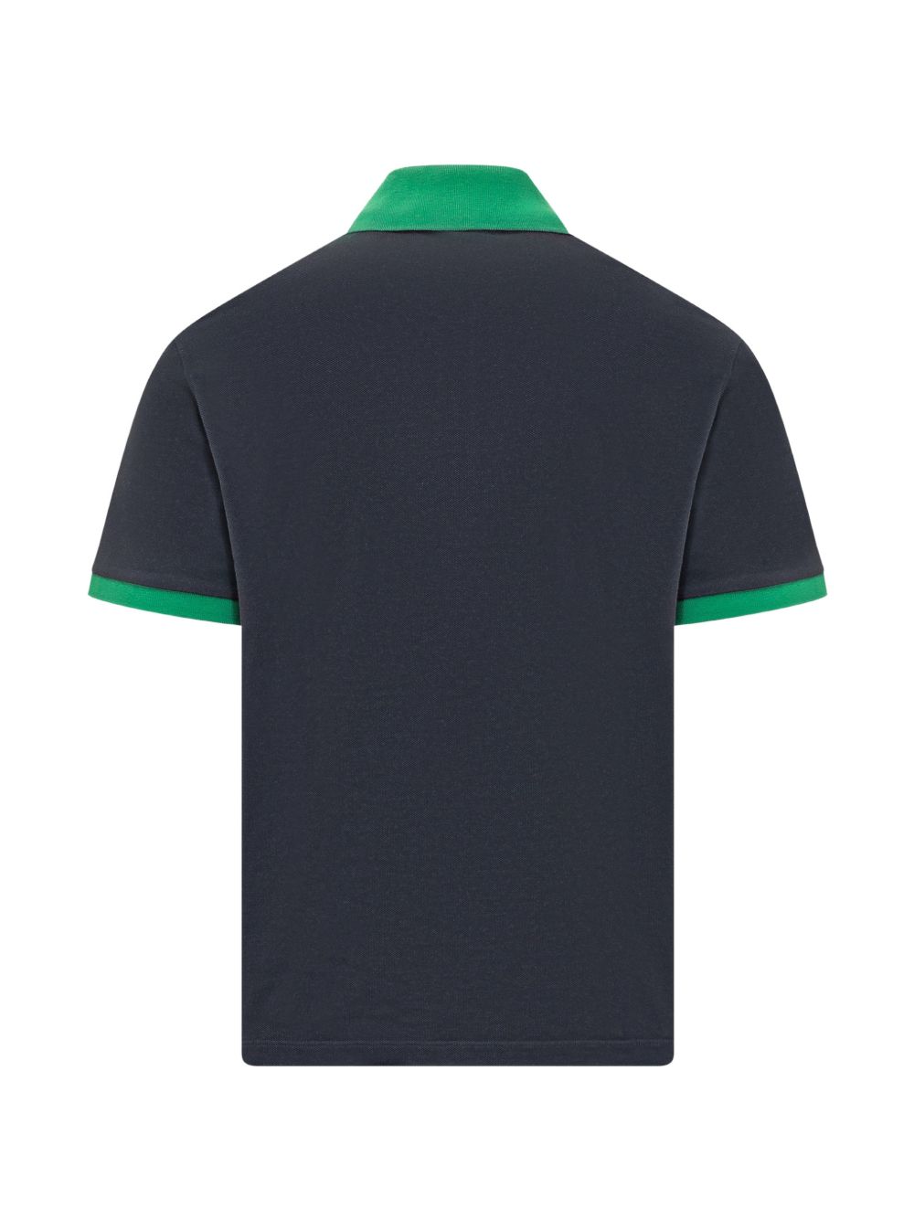 VERSACE Polo in cotone blu e verde con logo 