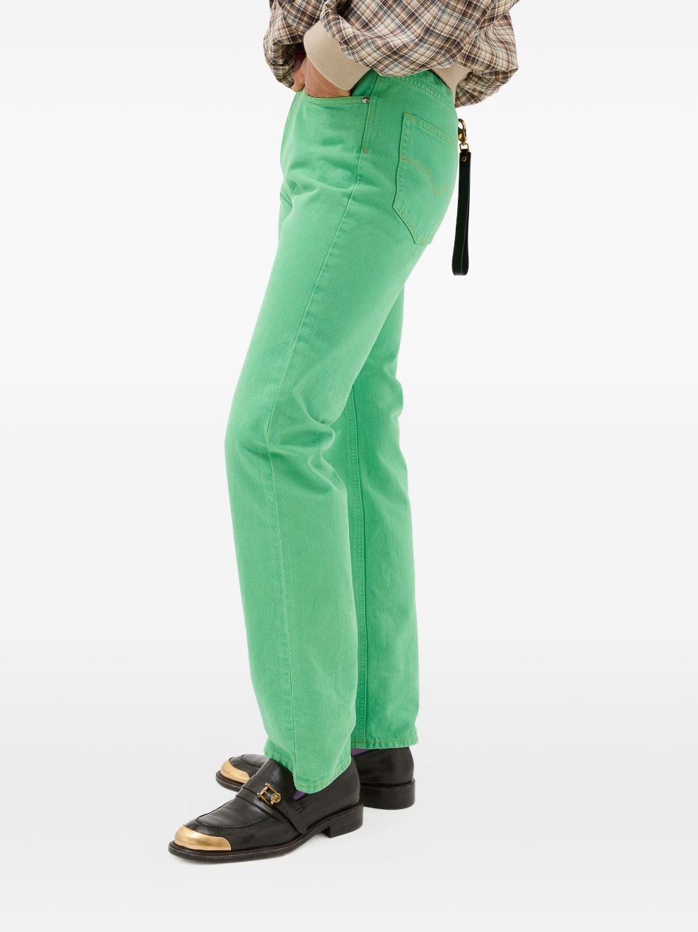 VERSACE Jeans lunghi verdi svasati 