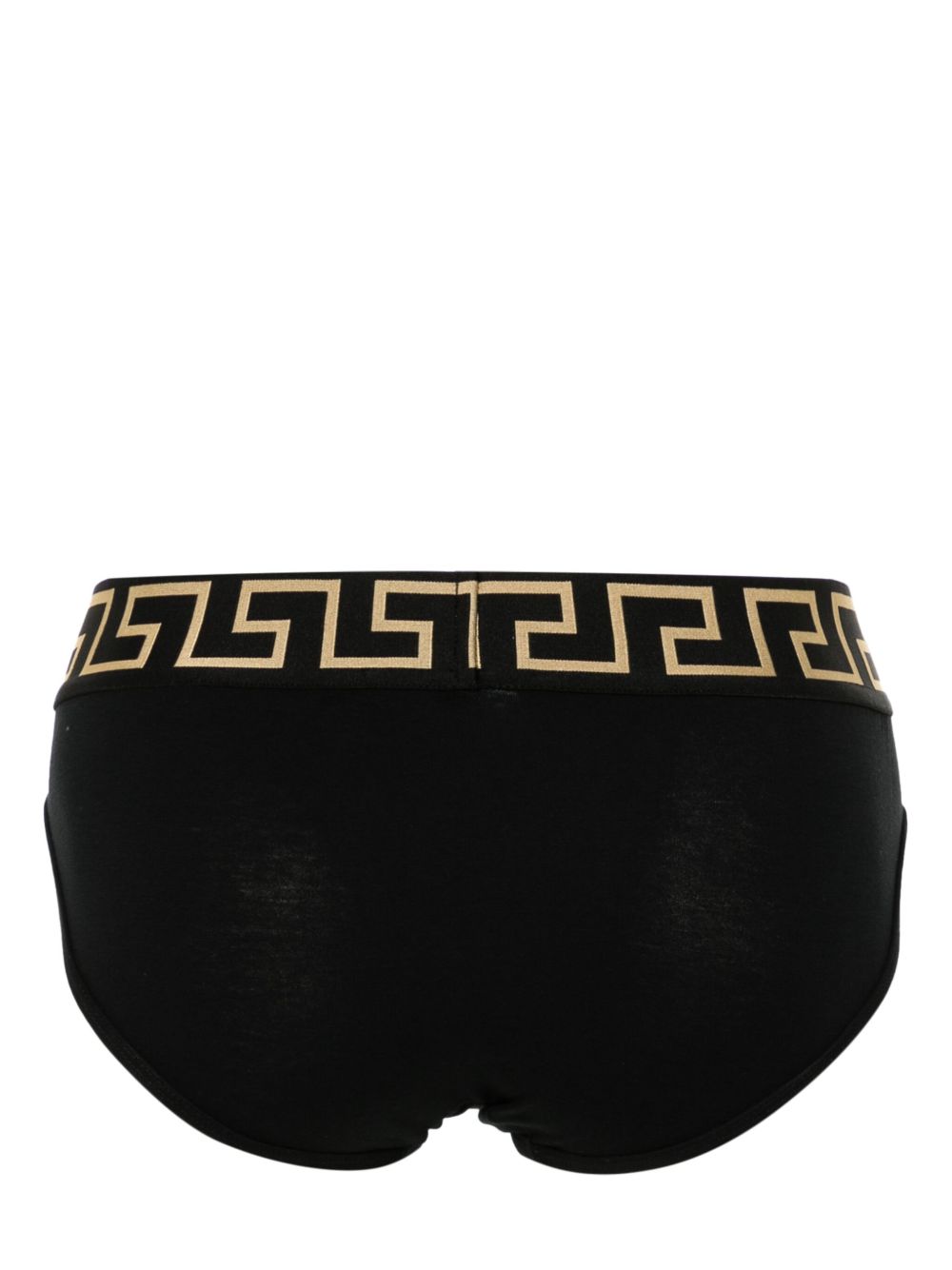 VERSACE Slip neri con motivo Greca 