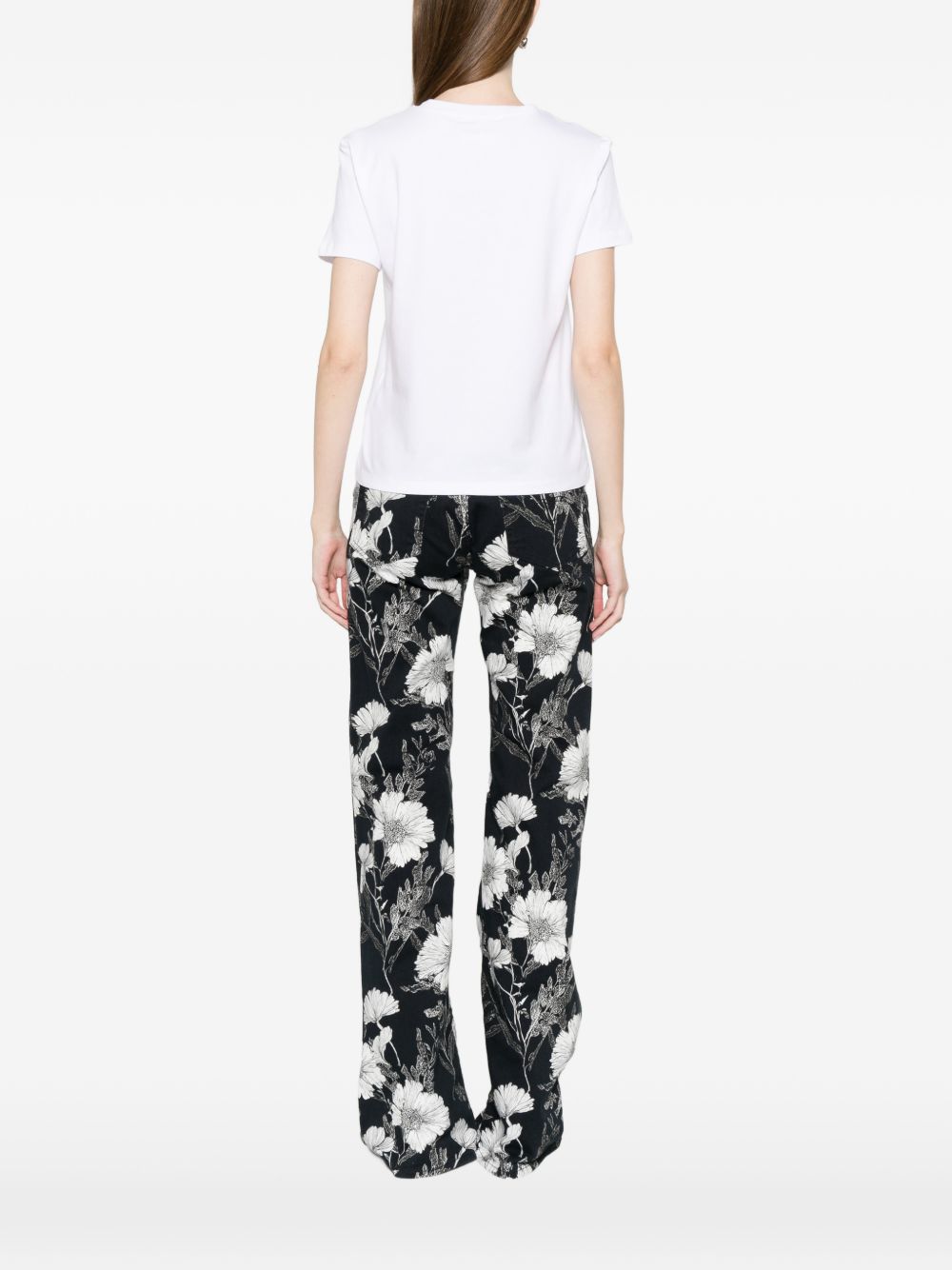 VERSACE JEANS COUTURE T-shirt in cotone elasticizzato con logo glitter 