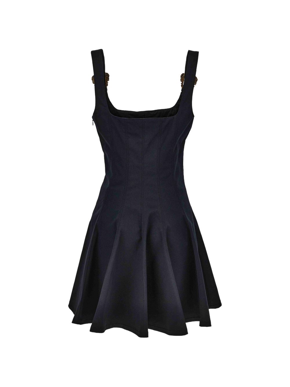 VERSACE JEANS COUTURE Abito corto nero con fibbie oro 