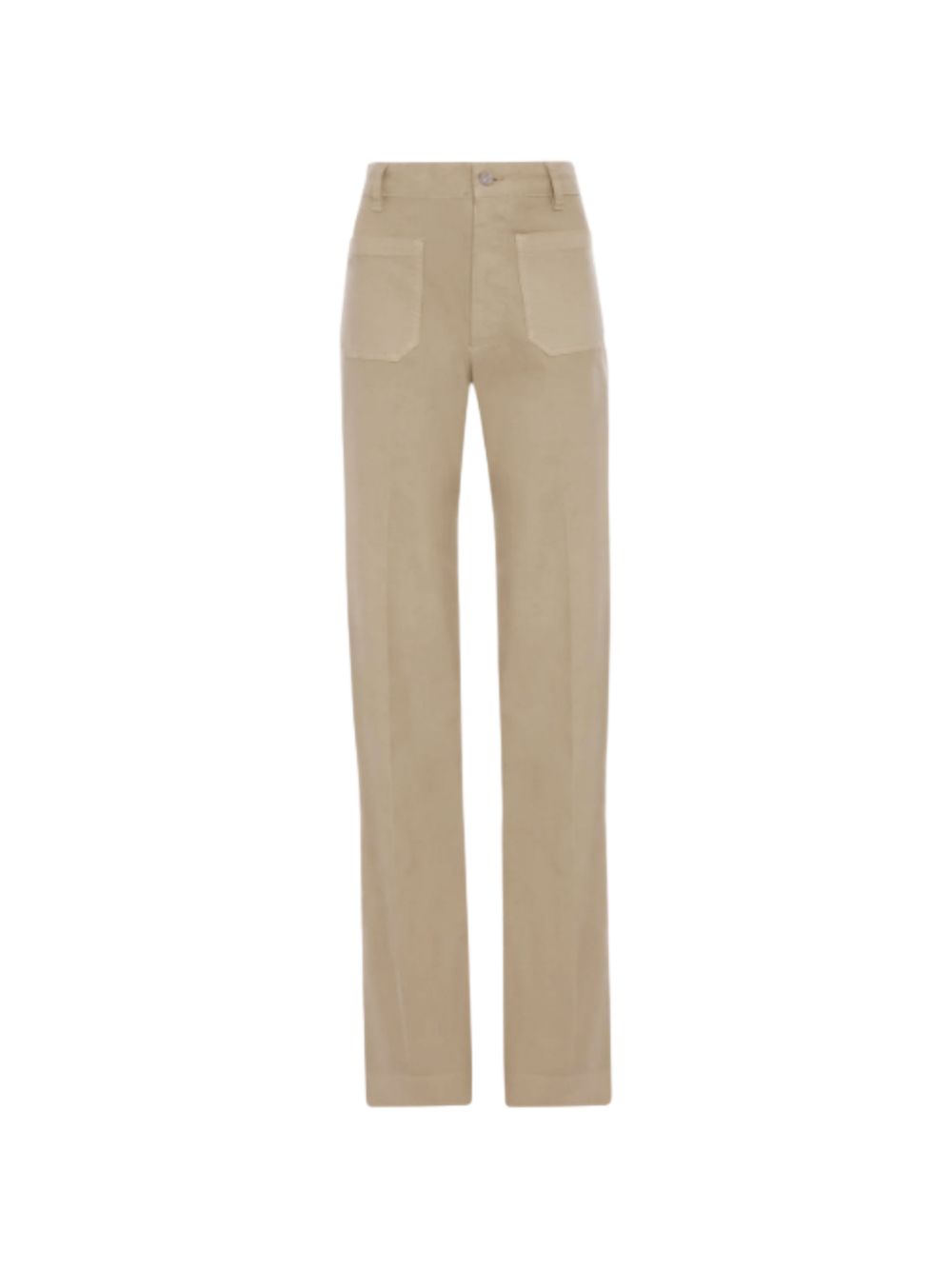 VICTORIA BECKHAM Jeans in cotone beige con tasche 