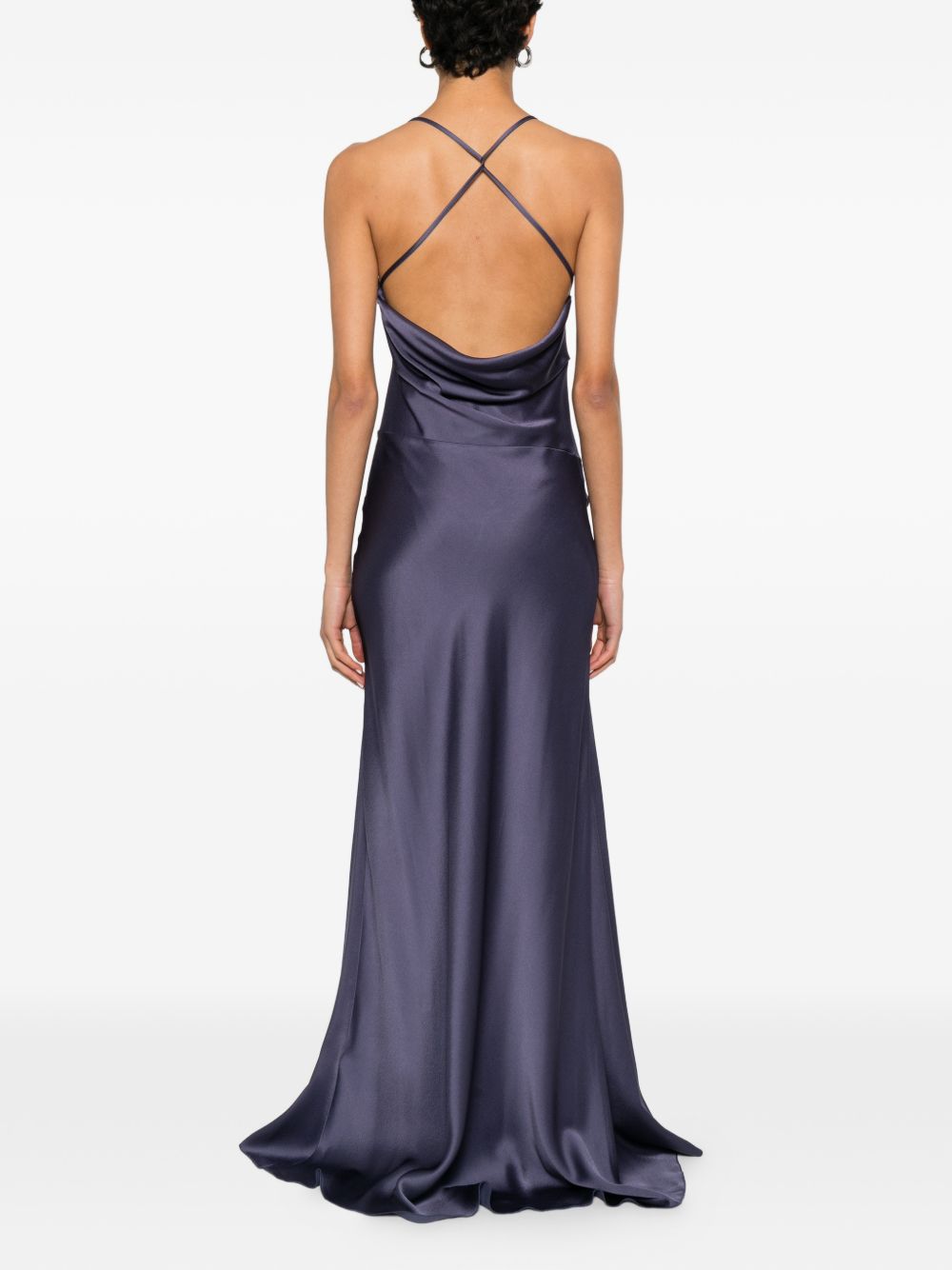 VICTORIA BECKHAM Abito lungo elegante blu 