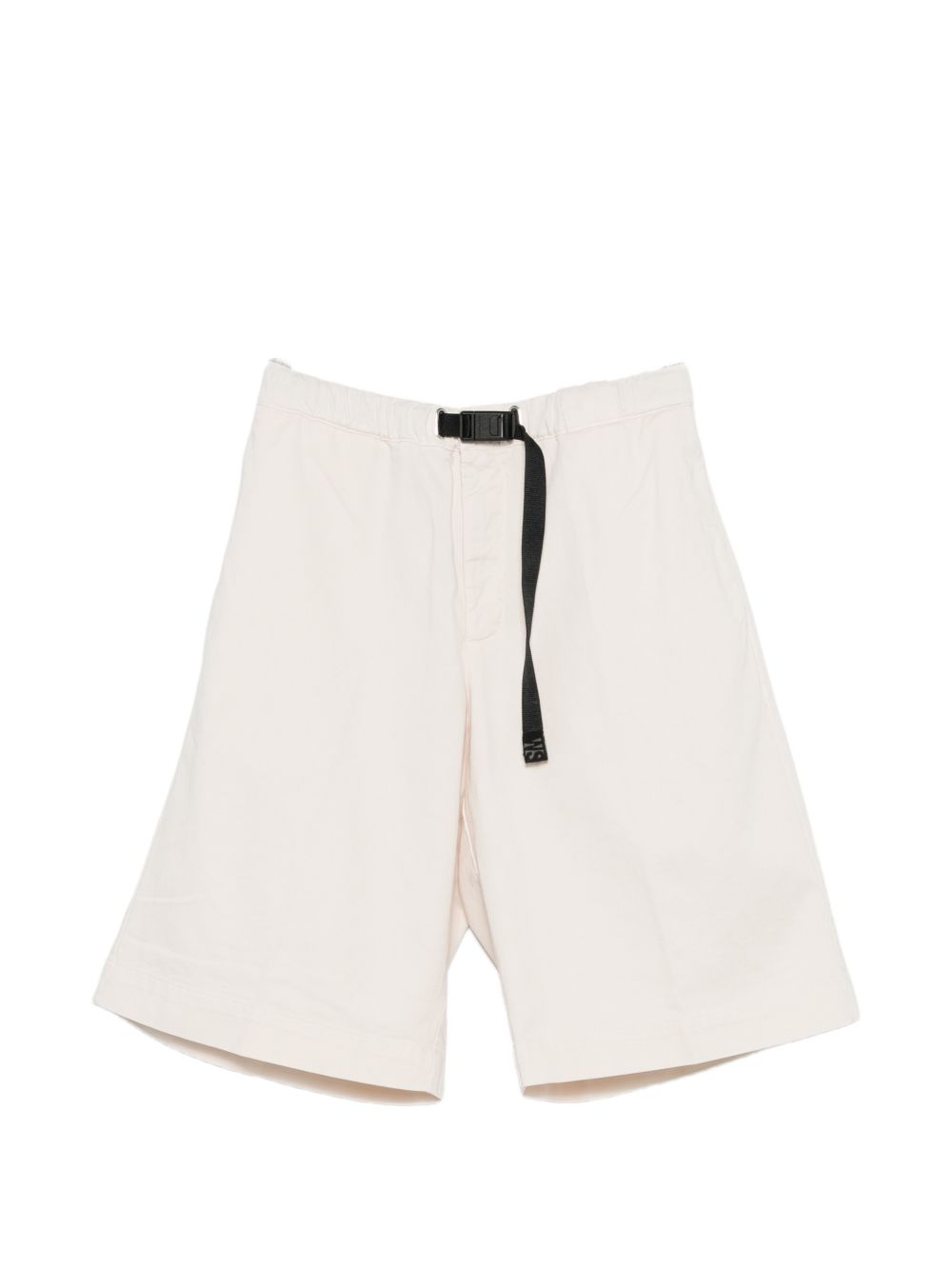 WHITE SAND Shorts in cotone bianco con cintura nera 