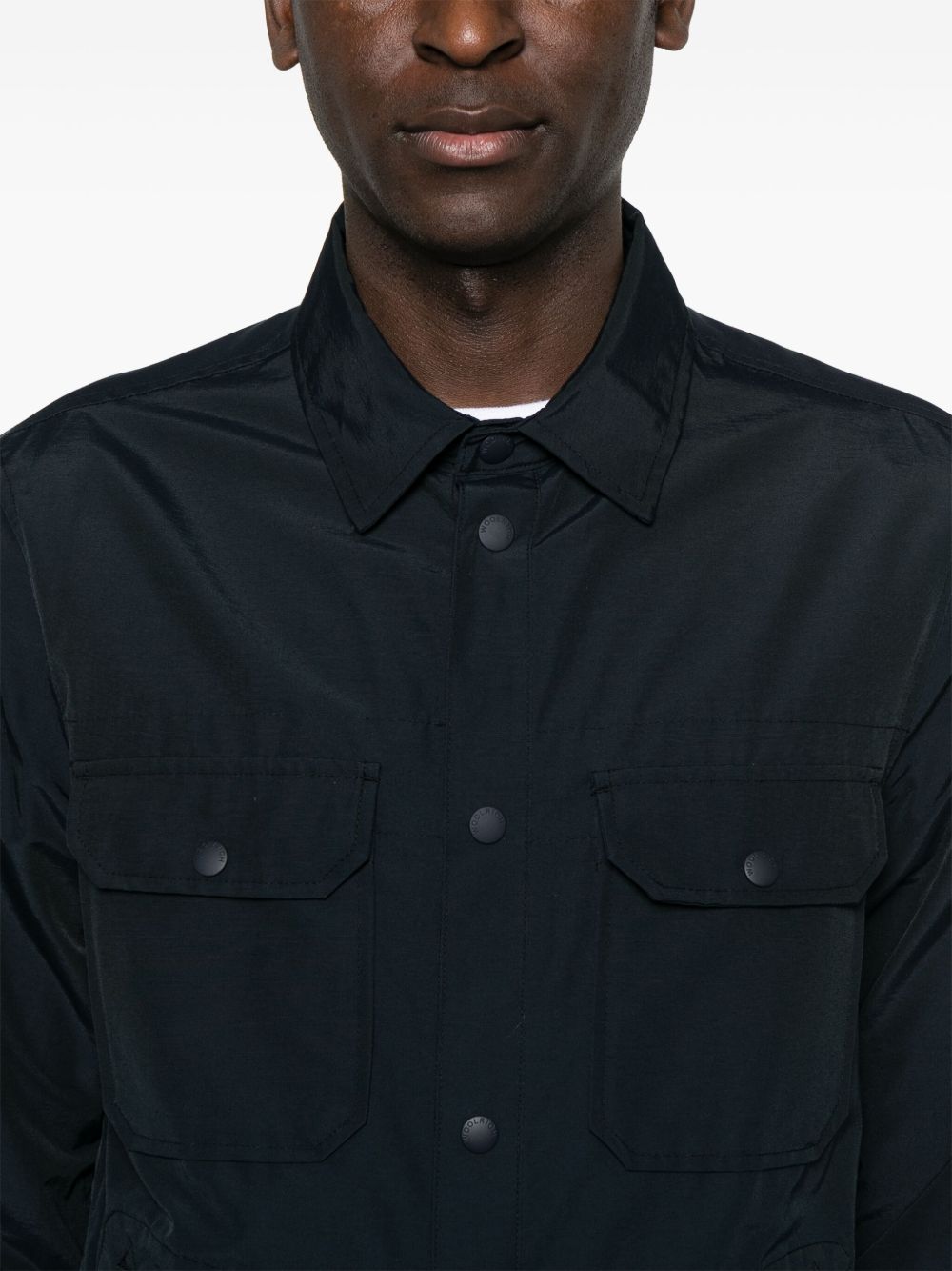 WOOLRICH Camicia blu notte con bottoni 