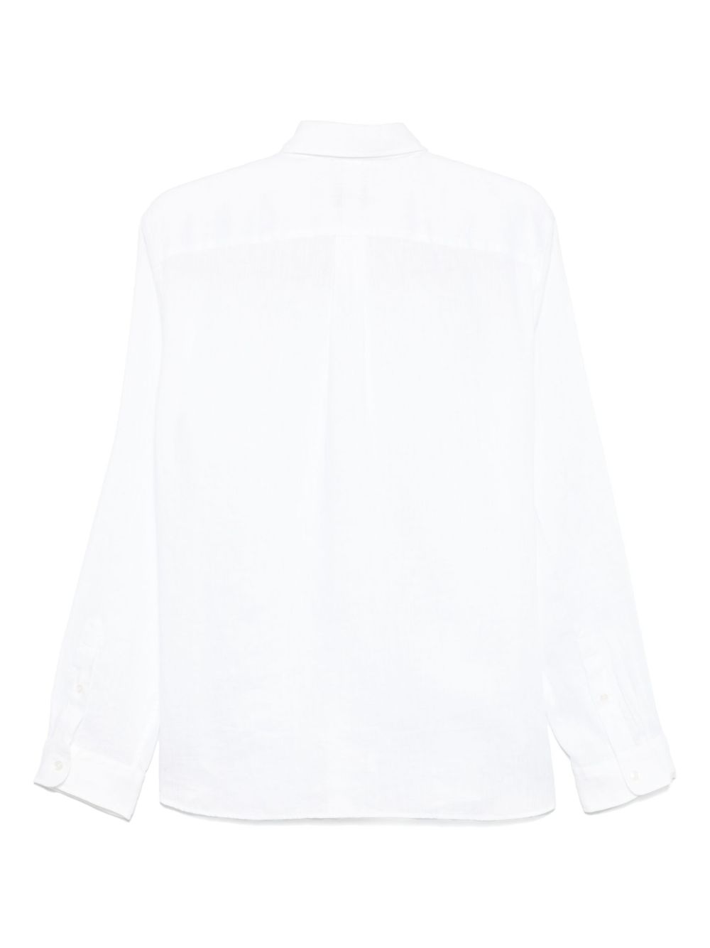 XACUS Camicia in lino bianca con collo cutaway 