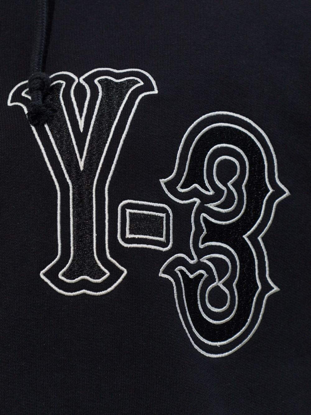 Y3 Felpa nera GFX con cappuccio e stampa logo 