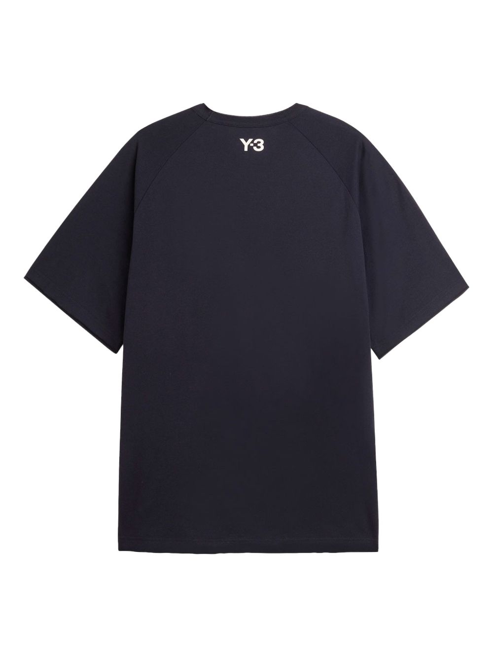 Y3 T-shirt in cotone nero con strisce bianche 