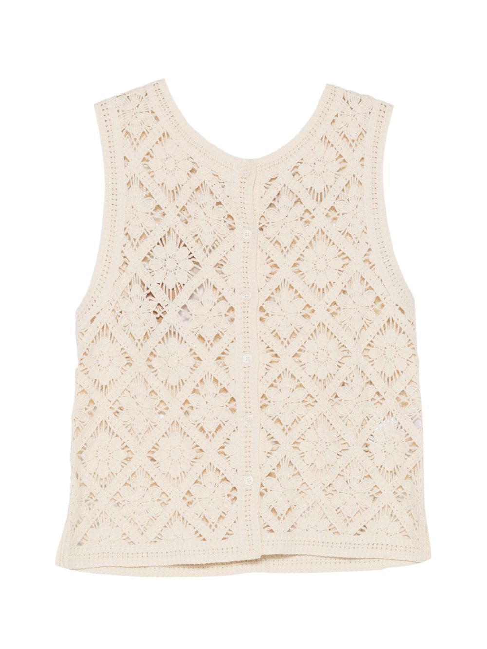 YERSE Gilet in maglia ecrù con bottoncini 