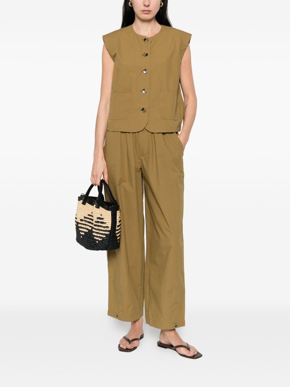 YERSE Pantaloni Carli morbidi in cotone marrone 