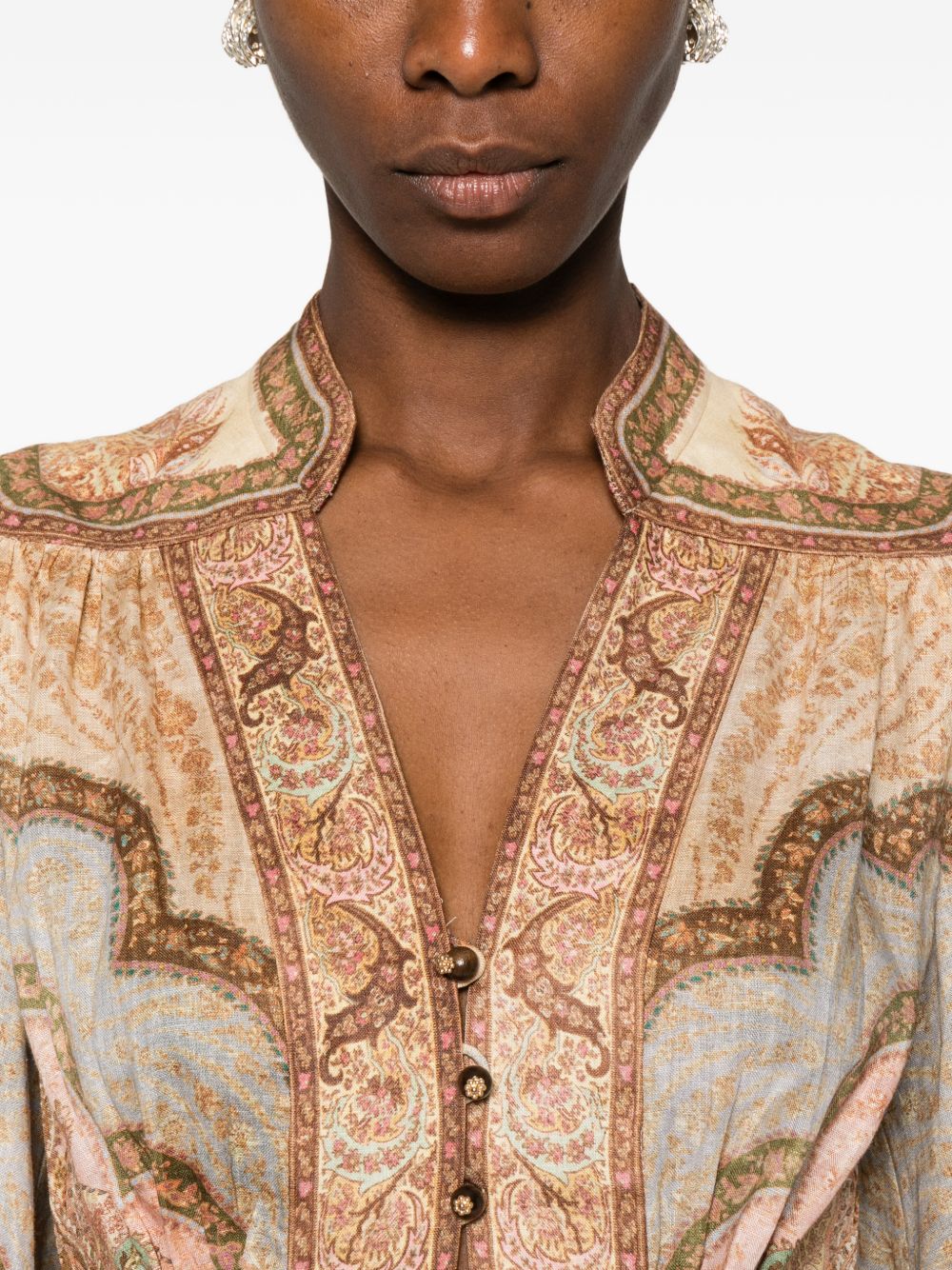 ZIMMERMANN Abito lungo in lino fantasia 