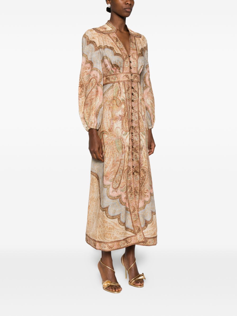 ZIMMERMANN Abito lungo in lino fantasia 