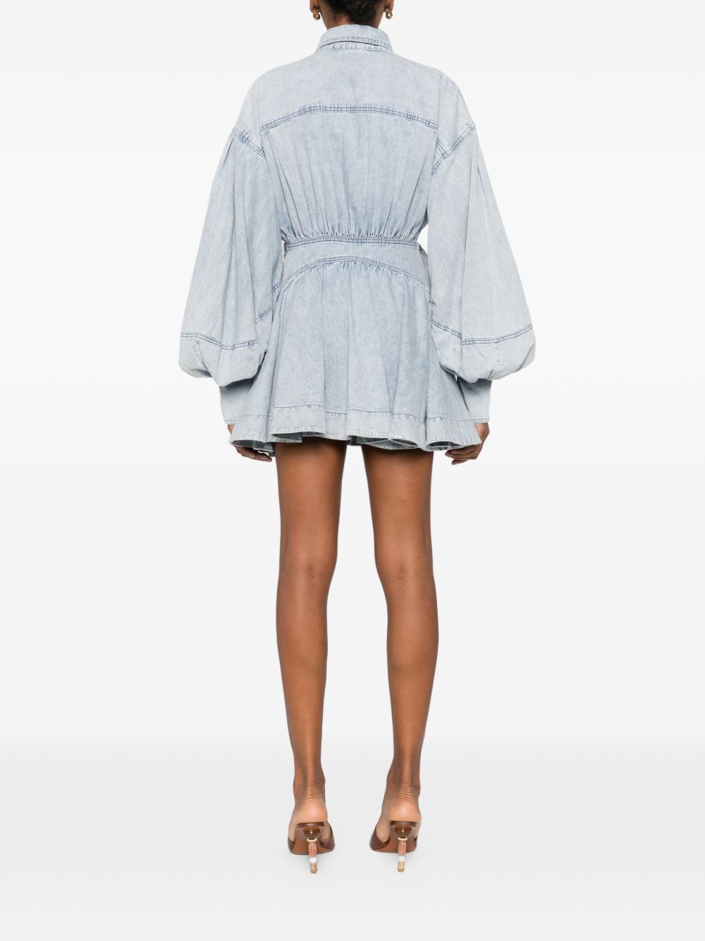 ZIMMERMANN Abito corto in cotone azzurro 