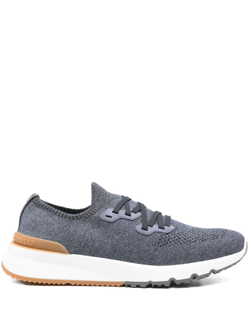 BRUNELLO CUCINELLI Sneakers in maglia di cotone blu 