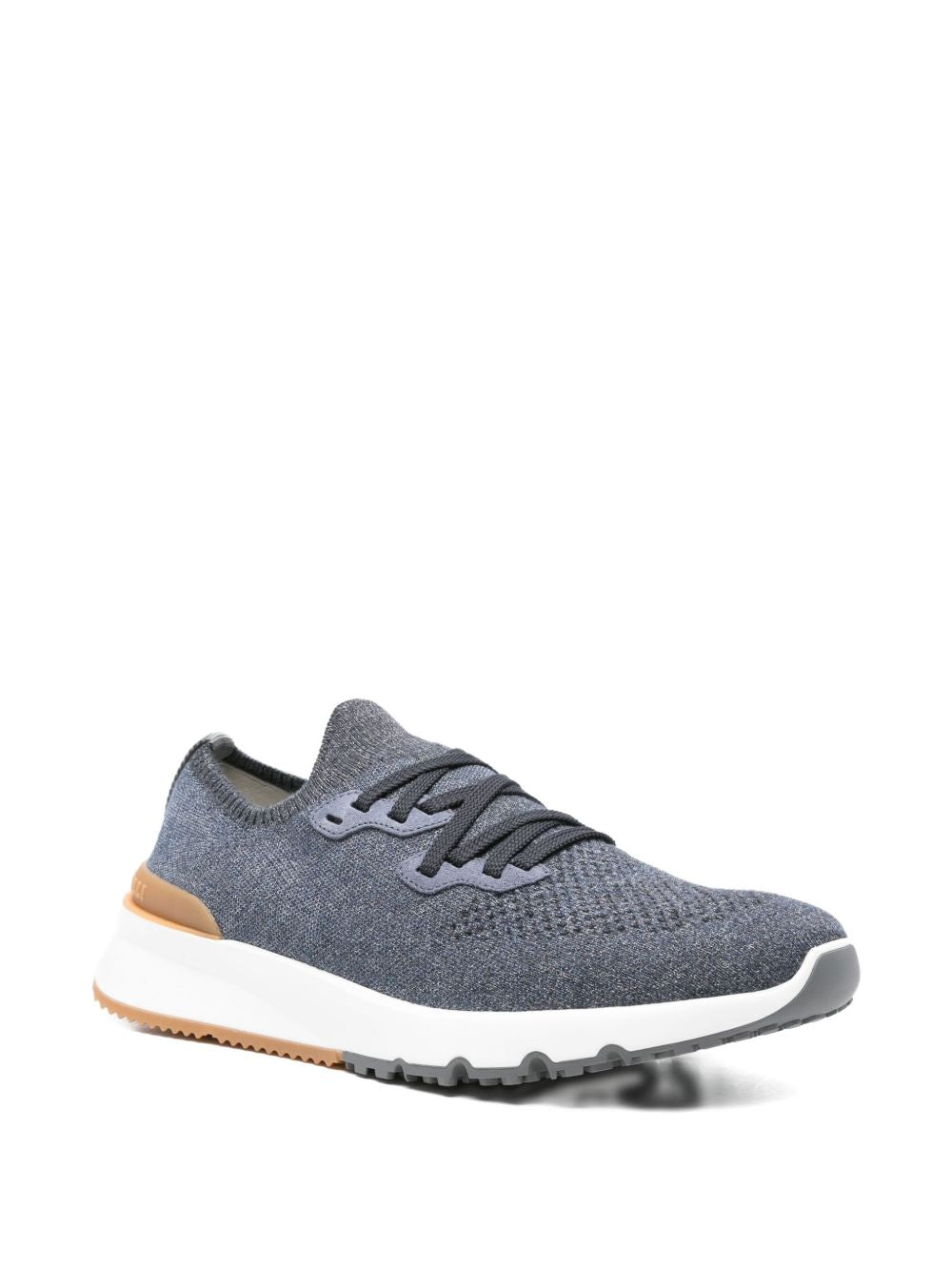 BRUNELLO CUCINELLI Sneakers in maglia di cotone blu 