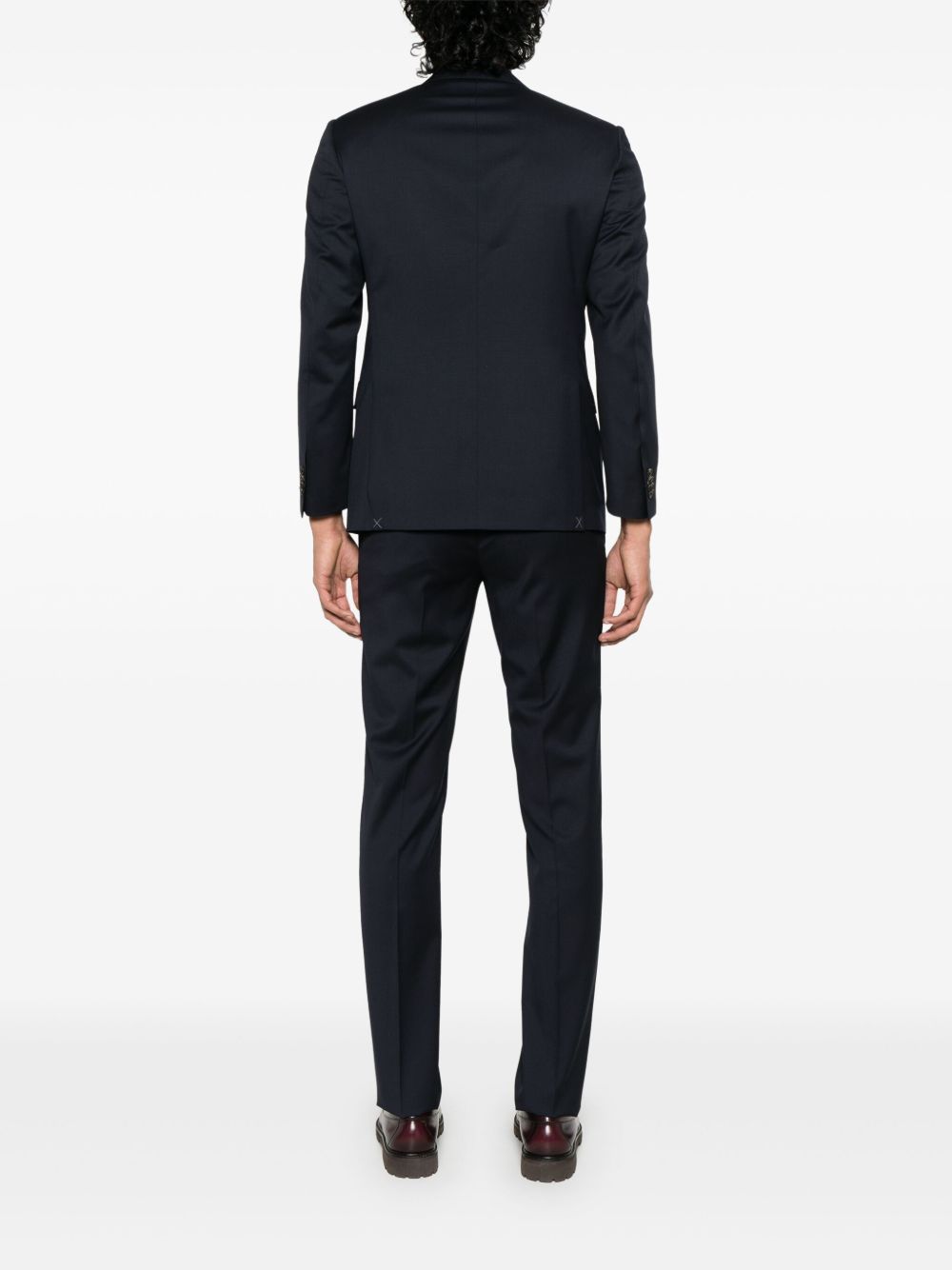 CORNELIANI Completo monopetto blu navy in pura lana vergine 