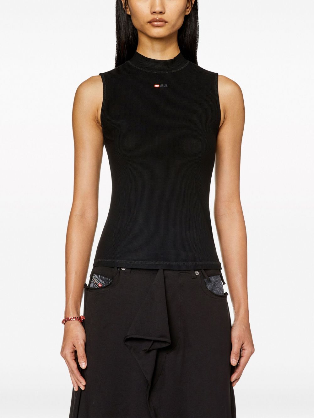DIESEL Top T-Mokky nero 