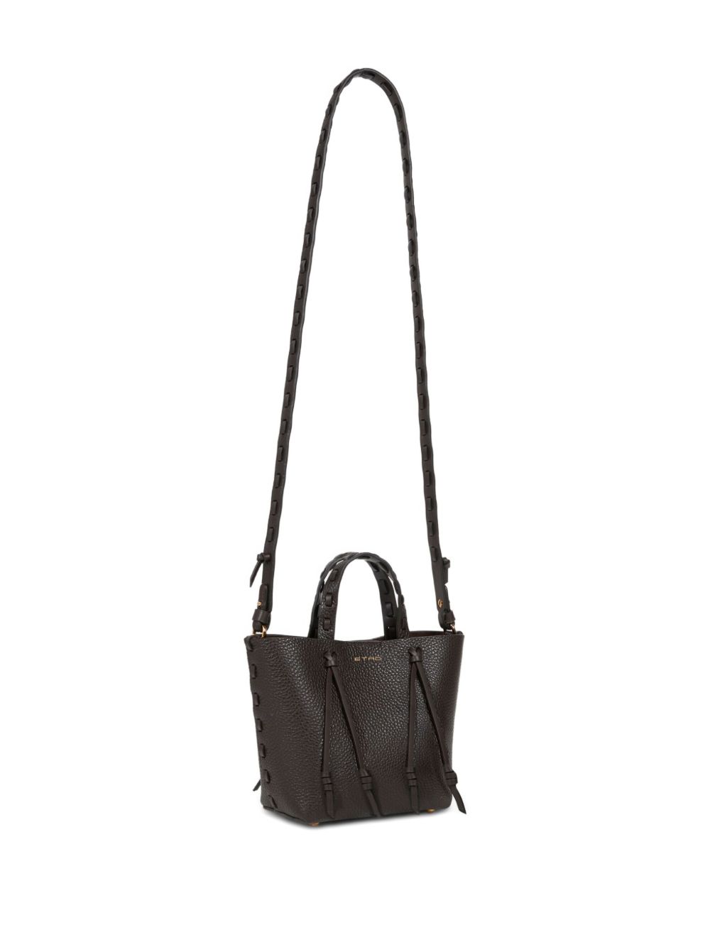 ETRO Borsa Essential in pelle nera con stampa paisley 