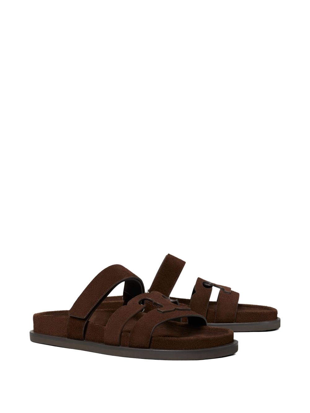 TORY BURCH Ciabatte Ines in pelle scamosciata marrone 
