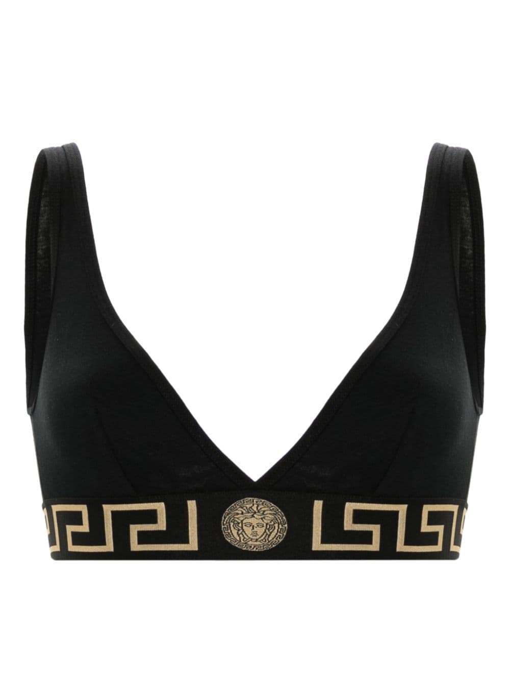 VERSACE Reggiseno a triangolo in cotone stretch con motivo greca 