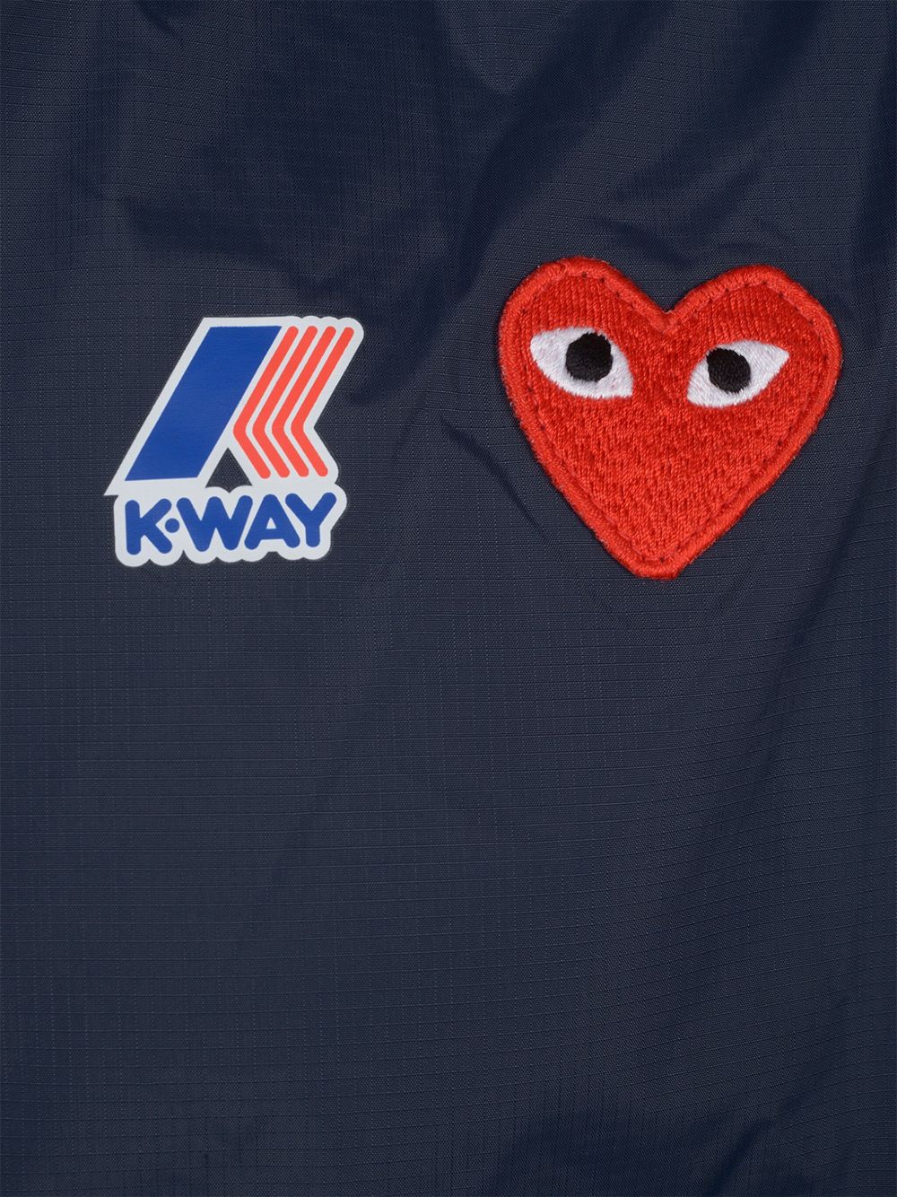 COMME DES GARCONS PLAY Comme Des Garçons Play X K-Way Giacca blu navy con zip e cappuccio 