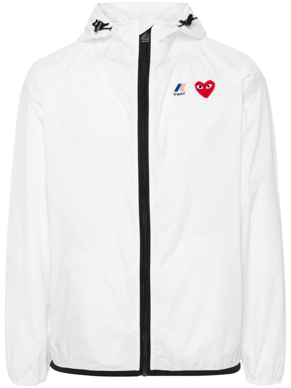 COMME DES GARCONS PLAY Comme Des Garçons Play X K-Way giacca bianco con zip e cappuccio 
