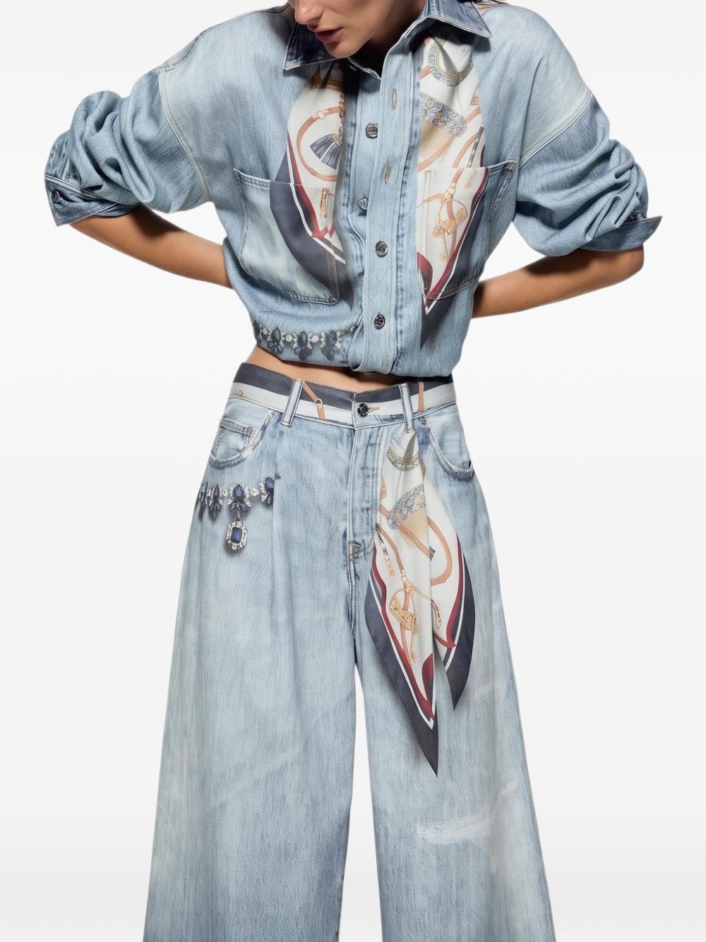 LIUJO Jeans Relaxed Fit Blu a Vita Alta 
