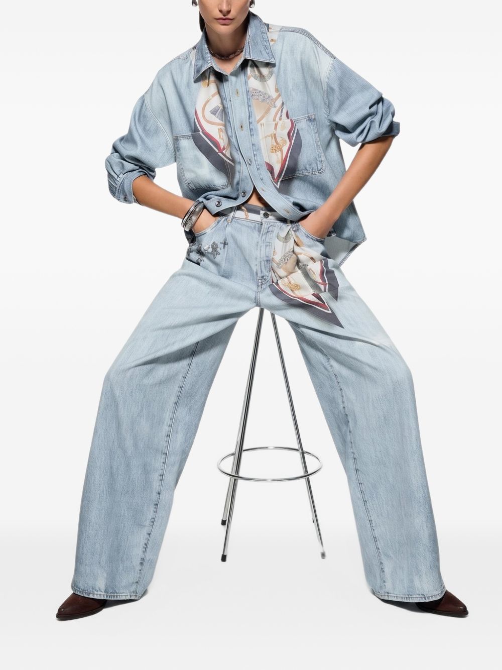 LIUJO Jeans Relaxed Fit Blu a Vita Alta 