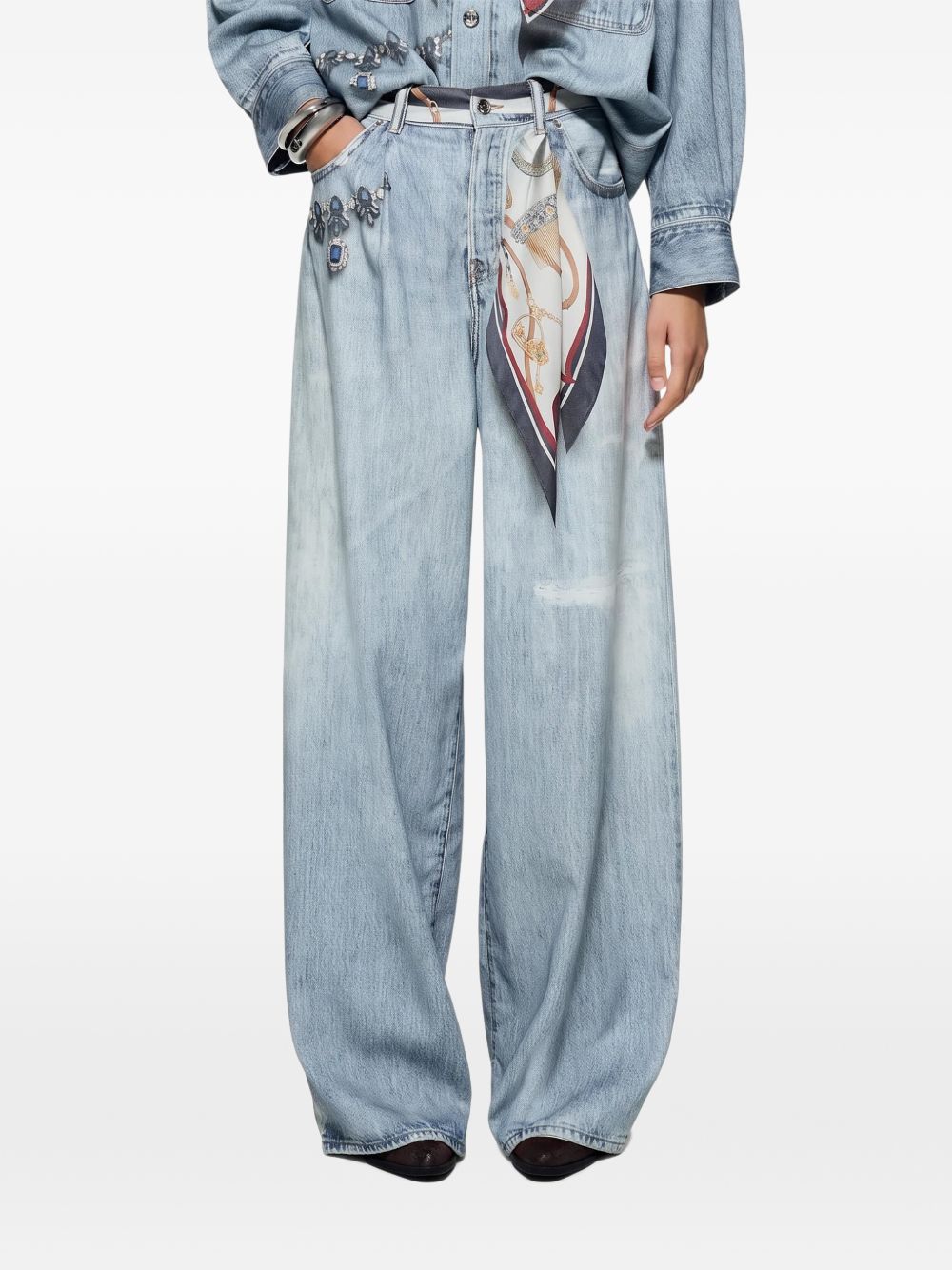LIUJO Jeans Relaxed Fit Blu a Vita Alta 