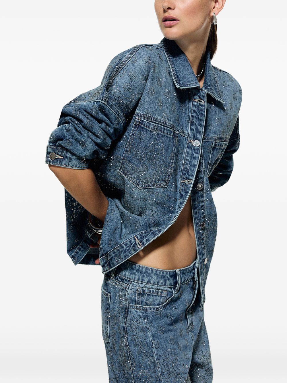 LIUJO Capsule Gigi Hadid Giacca in denim oversize con strass 
