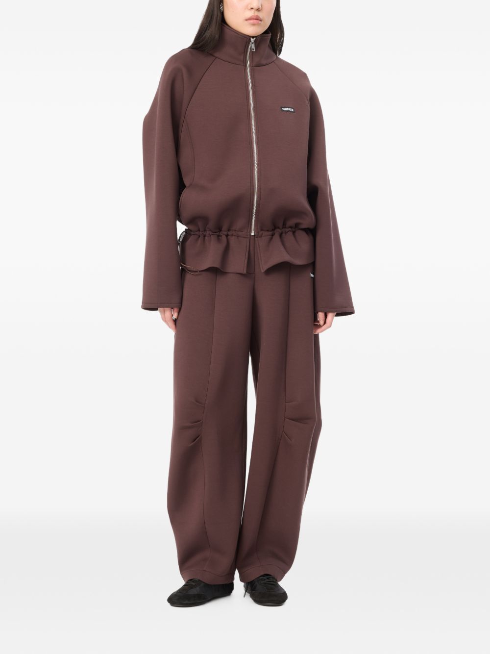 ROTATE Giacca sportiva in tessuto tecnico con zip bordeaux 