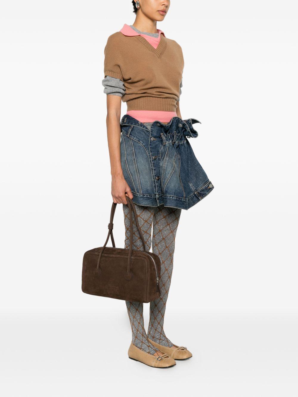 MARGESHERWOOD Borsa in suede Soft Boston con logo 