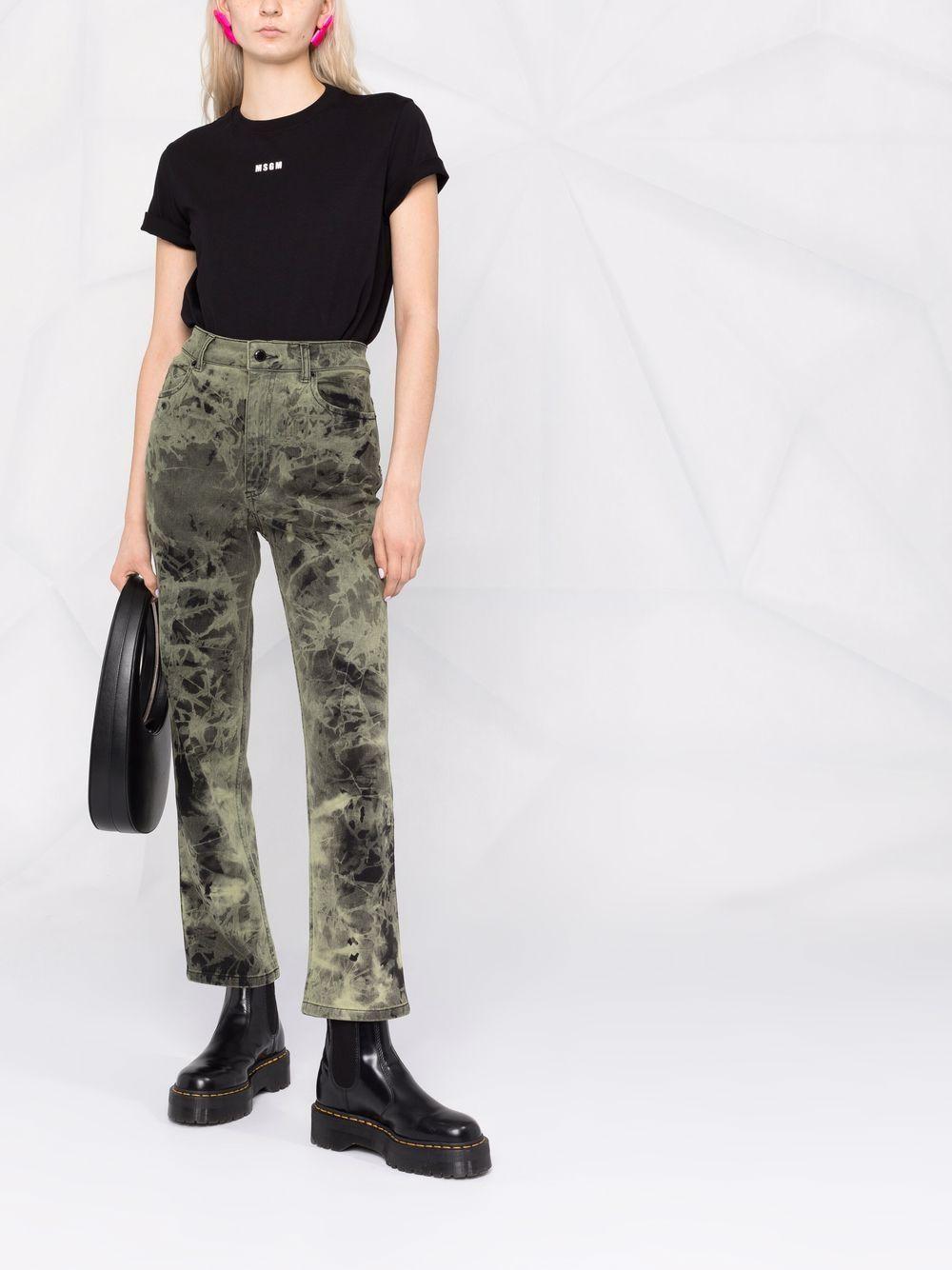 MSGM T-shirt a maniche corte in cotone nero con logo 