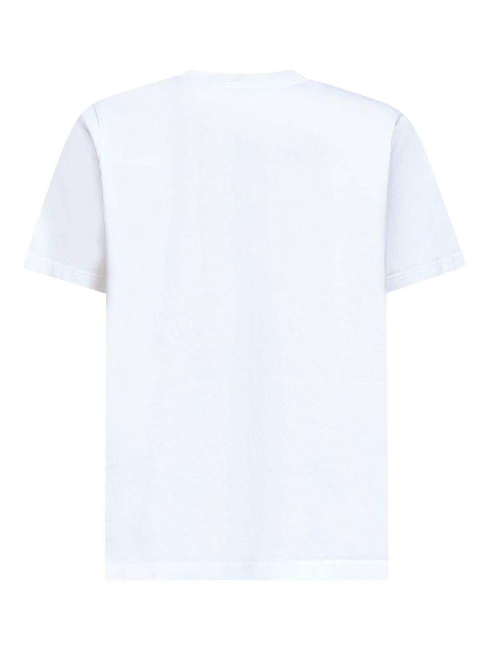 CASABLANCA T-shirt con stampa grafica in cotone bianco 