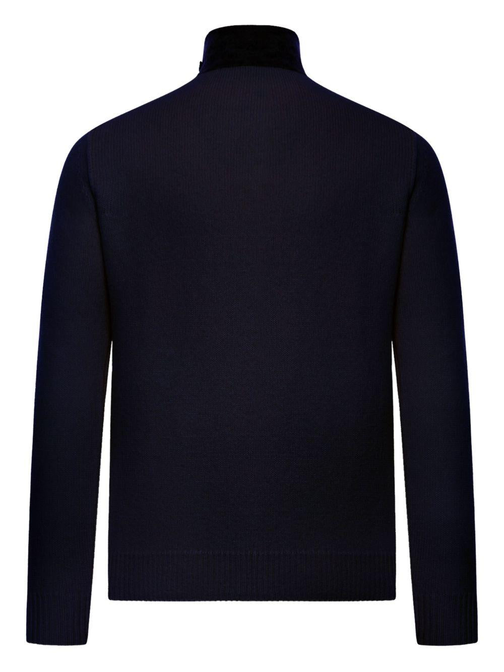 STONE ISLAND Cardigan a collo alto con patch logo 