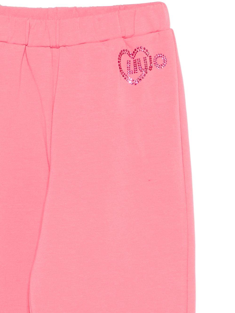 LIUJO Pantaloni sportivi rosa in cotone elasticizzato 