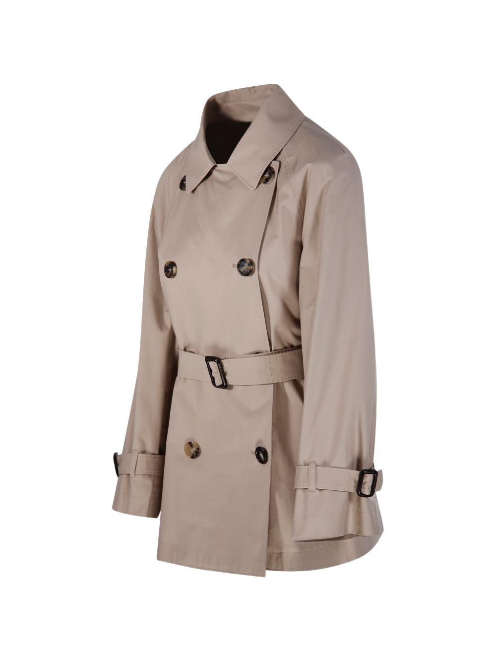 MAX MARA THE CUBE Trench Calle doppiopetto beige con cintura 