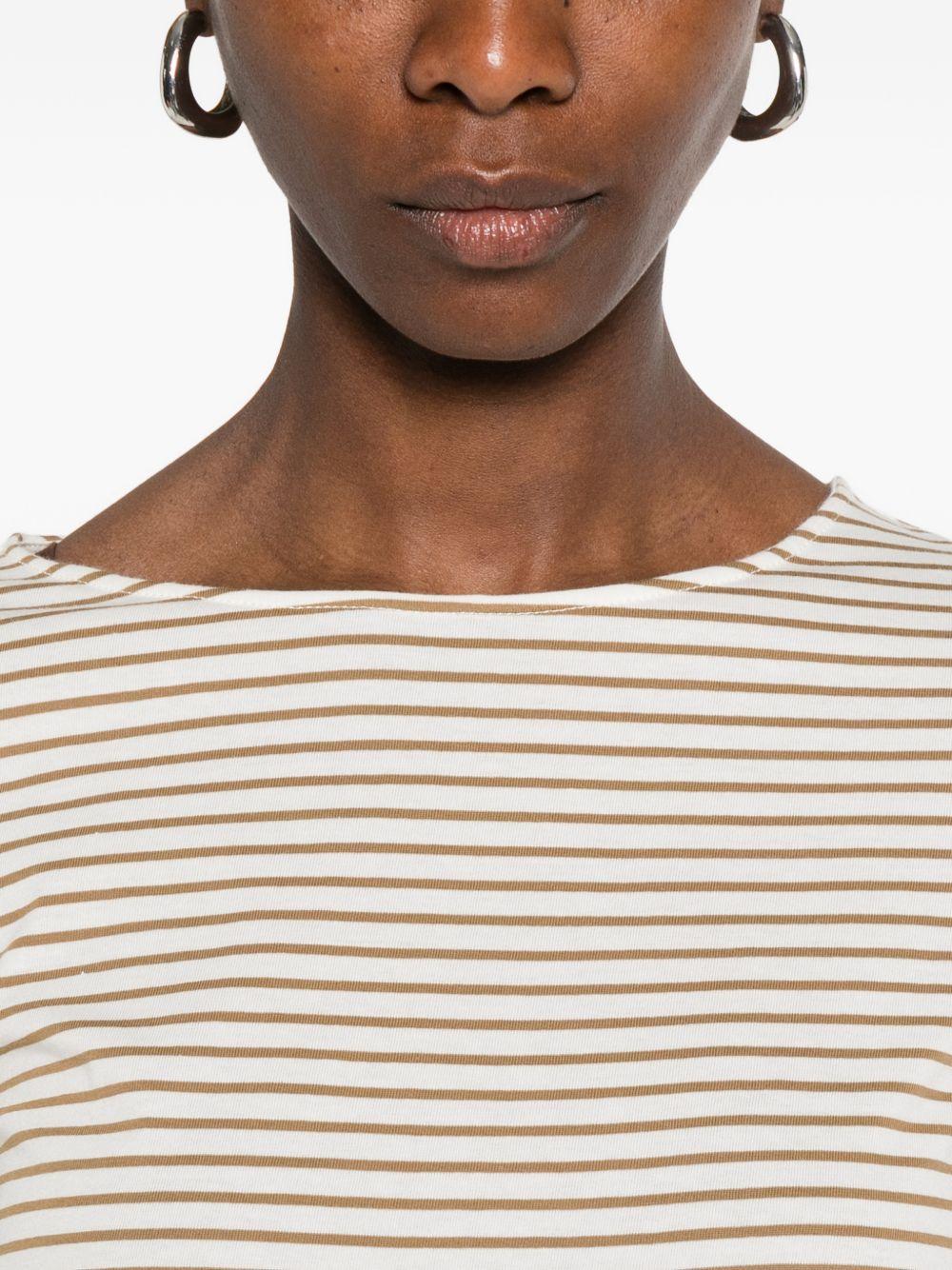 YERSE T-shirt in cotone a righe con manica a tre quarti 