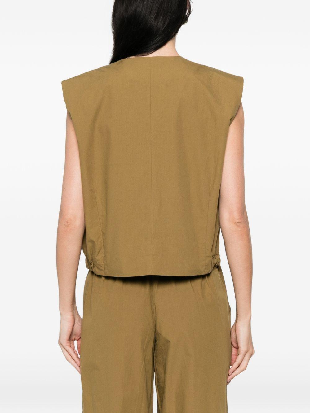 YERSE Gilet Carli in cotone cachi 