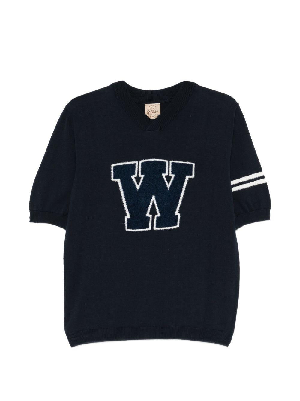RAKKI Maglia Cornell blu con lettera W 